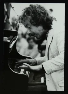 Weston Prints: Pianist Veryan Weston playing at Bracknell, Berkshire, 1983. Artist: Denis Williams