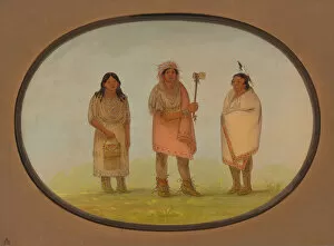 Images Dated 24th February 2021: Three Piankeshaw Indians, 1861 / 1869. Creator: George Catlin