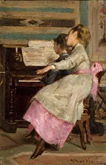 At the piano, 1867. Creator: Boldini, Giovanni (1842-1931)