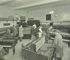 Guildhall Library Art Gallery: Piano repairing class, Northern Polytechnic, London, 1930