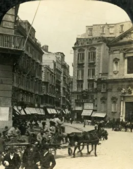 Naples Prints: Piazza and church of San Ferdinando, Naples, Italy, c1909. Creator: George Rose