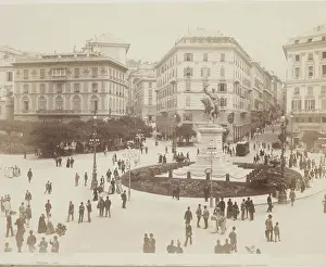Genoa Liguria Italy Prints: Piazza Corvetto, Genoa, mid-late 19th century. Creator: Alfredo Noack