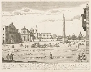 Lievin Cruyl Flemish Prints: Piazza del Popolo from Prospectus Locurum Urbis Romae Insign[ium], 1666