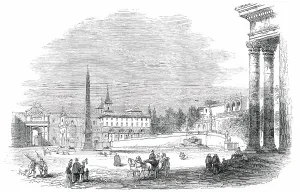 Popolo Square Prints: Piazza del Popolo - Rome, 1850. Creator: Unknown