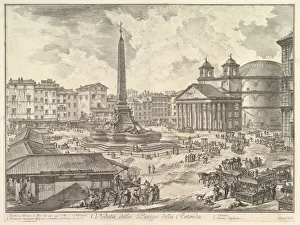 Vedute Di Roma Prints: The Piazza della Rotonda, with the Pantheon and Obelisk (Veduta della Piazza della Rot
