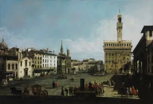 The Piazza della Signoria in Florence, 1742. Artist: Bellotto, Bernardo (1720-1780) The Piazza della Signoria in Florence, 1742. Artist: Bellotto, Bernardo (1720-1780)