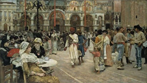 Tourists Gallery: The Piazza of Saint Mark s, Venice, 1883. Creator: William Logsdail