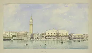 Water Surface Prints: Piazza San Marco during the day, 1851. Creator: Carl Theodor Reiffenstein