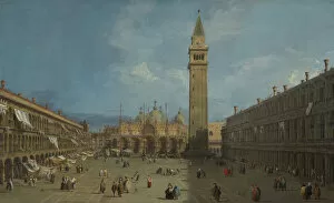 Piazza San Marco Collection: Piazza San Marco, late 1720s. Creator: Canaletto