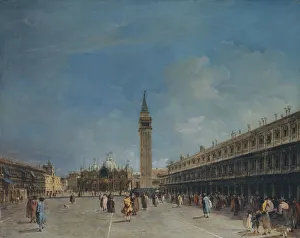 Campanile Prints: Piazza San Marco, late 1760s. Creator: Francesco Guardi