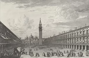 Brostoloni Giovanni Battista Collection: Piazza San Marco looking towards the Basilica and Campanile, 1763. 1763