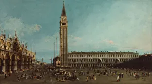 The Piazza San Marco, Venice, 1742-1745. Artist: Canaletto (1697-1768) The Piazza San Marco, Venice, 1742-1745. Artist: Canaletto (1697-1768)