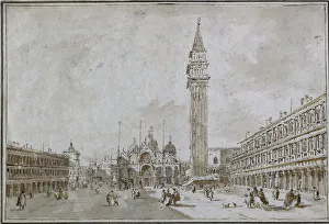 Piazza San Marco, Venice, 1780s. Creator: Francesco Guardi (Italian, 1712-1793)