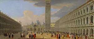 Campanile Collection: Piazza San Marco, Venice, ca. 1709. Creator: Luca Carlevarijs