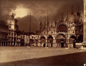 Saint Marks Square Prints: Piazza San Marco, Venice, Printed 1870 circa. Creator: Antonio Perini