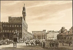 Laid Card Prints: Piazza Signoria, n.d. Creator: Giuseppe Gherardi