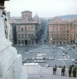Piazza Venezia from monument of Victor Emmanuel II of Italy, 19th century Piazza Venezia from monument of Victor Emmanuel II of Italy, 19th century