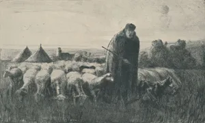 Picardy Prints: The Picardy Shepherd, 1919. Artist: Ernest George Beach