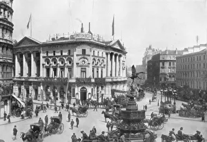 Traffic Prints: Piccadilly Circus, Westminster, London, c1910 (1911). Artist: Photochrom Co Ltd of London