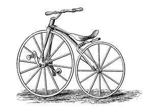 Pickerings crank-pedal-driven bicycle, an American design, c1860s (c1880) Pickerings crank-pedal-driven bicycle, an American design, c1860s (c1880)