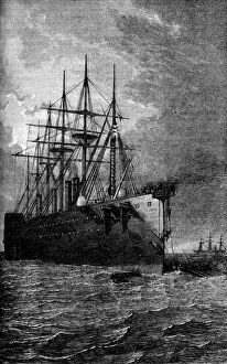 Telegraph Cable Gallery: Picking up the Atlantic cable, 1866 (c1880)