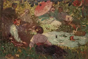 Parasol Prints: A Picnic, 1909. Creator: Graafland, Robert (1875-1940)