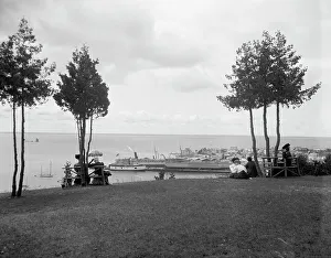 Michigan Prints: Picnic grounds, Mackinac Island, Mich. c.between 1910 and 1920. Creator: Unknown