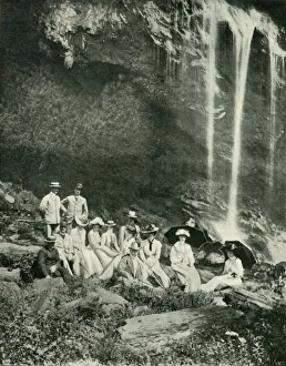 Trinidad And Tobago Prints: A Picnic Party at Maracas Falls, Trinidad, with Sir A. Moloney and Party, 1902