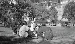 Parents Prints: A picnic on Portsmouth Square, Chinatown