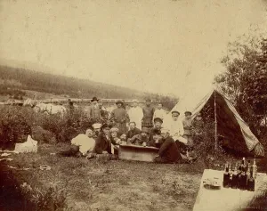 Picnic Prints: Picnic at the Uspenskii Mine, 1890. Creator: Unknown