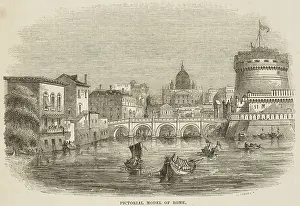 Rowing Boats Prints: Pictorial Model of Rome, 1841. Creator: Unknown