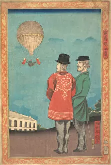 Hot Air Balloon Collection: Picture of a Balloon, 1860. Creator: Miyagi Gengyo