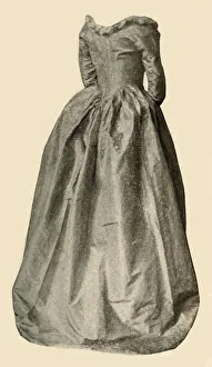 Picture of a blue interesting gown worn by Mrs St Clair, c1760, (1937). Creator: Unknown Picture of a blue interesting gown worn by Mrs St Clair, c1760, (1937). Creator: Unknown