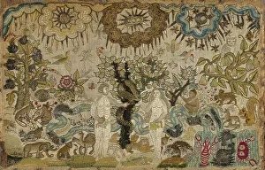 Nephropidae Prints: Picture (Depicting the Creation), England, 17th century. Creator: Unknown