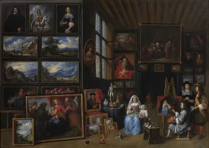 Portraiture Prints: A Picture Gallery with an Artist Painting a Woman and a Girl
