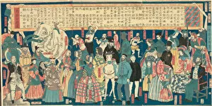 Hoopskirt Gallery: Picture of Men and Women from Many Countries (Bankoku danjo jinbutsu zue), 1861