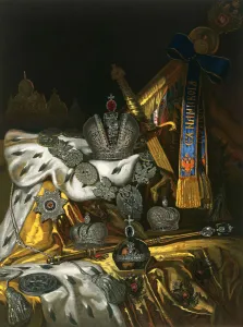 Alexander Nikolaevich Collection: Picture of the Russian Imperial regalia, 1856