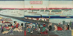 Rissho Prints: Picture of the Steam Engine Railway in Yatsuyama