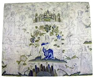 Leopard Prints: Picture (Unfinished Needlework), England, 17th century. Creator: Unknown