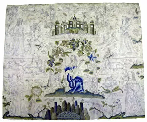 Stag Gallery: Picture (Unfinished Needlework), England, 17th century. Creator: Unknown