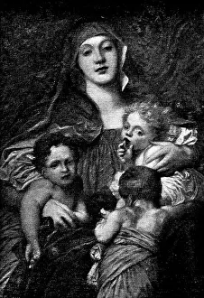Watts George Frederick Prints: Pictures from the New Gallery: Charity - G. F. Watts, 1895. Creator: George Meisenbach
