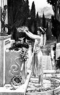 Wreath Prints: Pictures from the New Gallery: Her First Offering - Herbert Schmalz