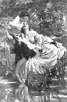 Pictures from the Royal Academy: Echo and Narcissus - Solomon J. Solomon, 1895. Creator: George Meisenbach