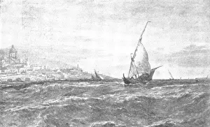 Georg Meisenbach Prints: Pictures from the Royal Academy: Entrance to the Harbour of Genoa - E