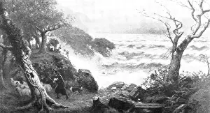 Georg Meisenbach Prints: Pictures from the Royal Academy: A Storm on Albion's Coast - P. R. Morris, A.R.A. 1895