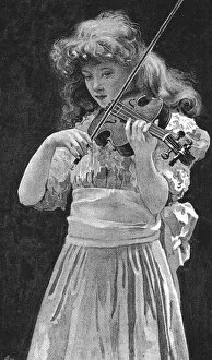 Pictures of the Year- IX, 'A Child Playing the Violin', 1888. Creator: Arthur Dampier May