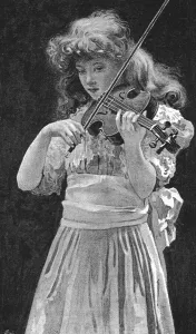 Pictures of the Year- IX, A Child Playing the Violin, 1888. Creator: Arthur Dampier May