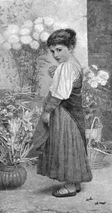 Pictures of the Year - VI. A Flower Merchant'; after Kate Perugini, 1891. Creator: Unknown. Pictures of the Year - VI. A Flower Merchant'; after Kate Perugini, 1891. Creator: Unknown