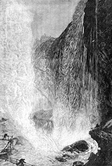R Swain Prints: Picturesque America: Cave of the Winds, Niagara Falls, 1881. Creator: Unknown
