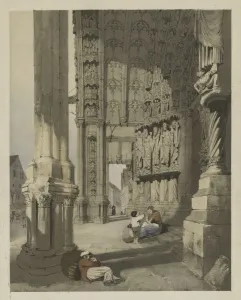 Picturesque Architecture in Paris, Ghent, Antwerp, Rouen, Etc. : South Porch of Chartres Cathedral